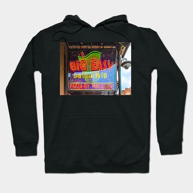 Big Easy Daiquiris and Pizza Bourbon Street Hoodie by Debra Martz